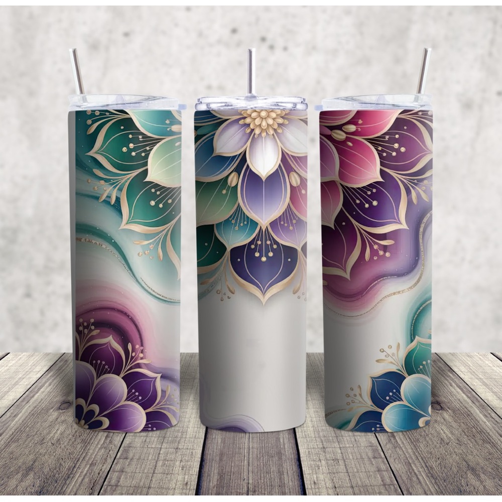 Floral Gradient Tumbler